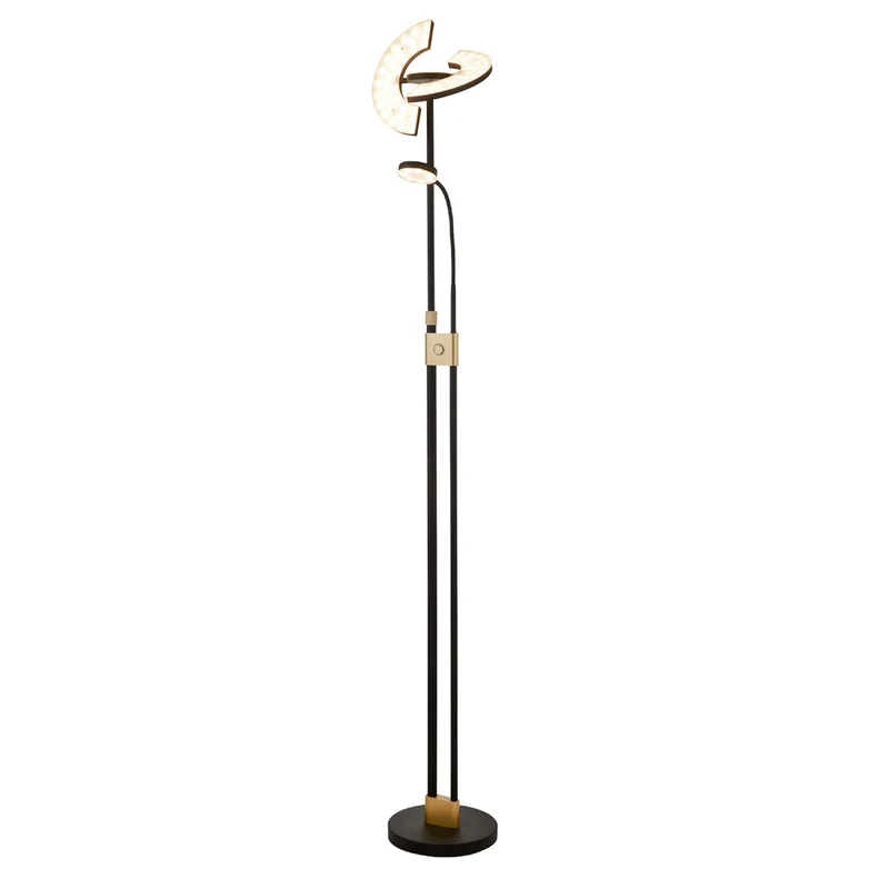 B-Ware Searchlight Stehleuchte Stehlampe Gio LED schwarz matt messing Dimmer SIEHE TEXT