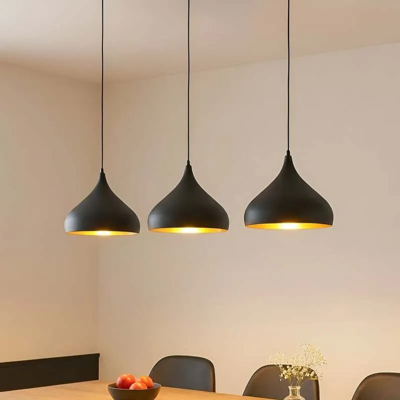 B-Ware Lindby Pendelleuchte Hängelampe schwarz Metall 133cm 3flg SIEHE TEXT/FOTO