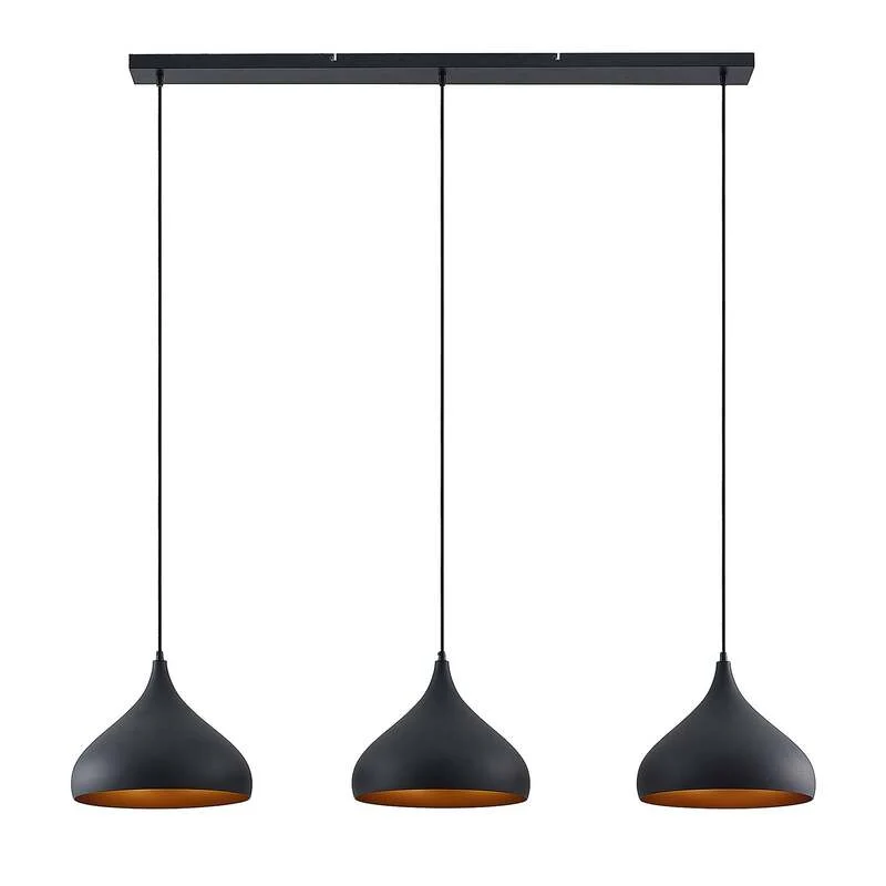 B-Ware Lindby Pendelleuchte Hängelampe schwarz Metall 133cm 3flg SIEHE TEXT/FOTO