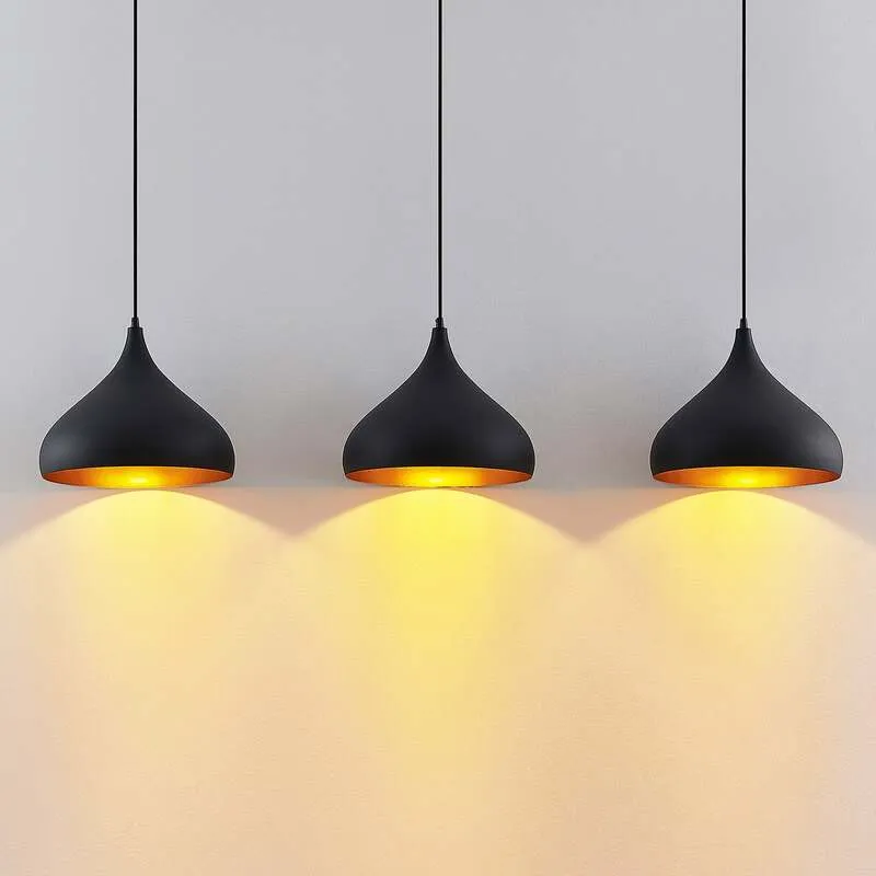 B-Ware Lindby Pendelleuchte Hängelampe schwarz Metall 133cm 3flg SIEHE TEXT/FOTO