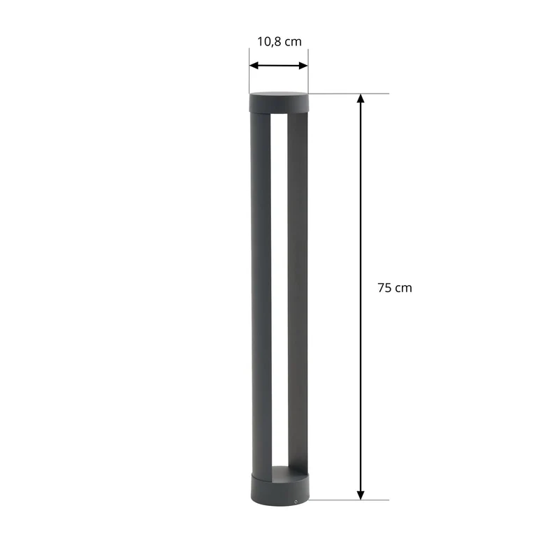B-Ware Lindby Wegeleuchte Wegelampe Soriq LED Anthrazit Außenleuchte Aluminium 75 cm