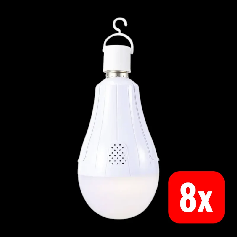 8x B-Ware Akku LED-Leuchtmittel Glühlampe E27 Warmweiß nicht dimmbar 20 W Haken 8 STÜCK