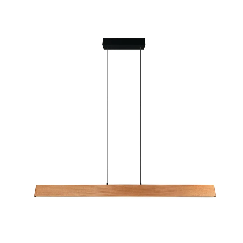 B-Ware Trio Lighting LED-Pendelleuchte Hängelampe Edgewood Holz dimmbar L150cm544