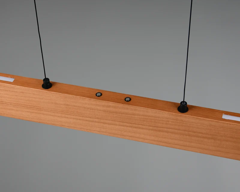 B-Ware Trio Lighting LED-Pendelleuchte Hängelampe Edgewood Holz dimmbar L150cm544