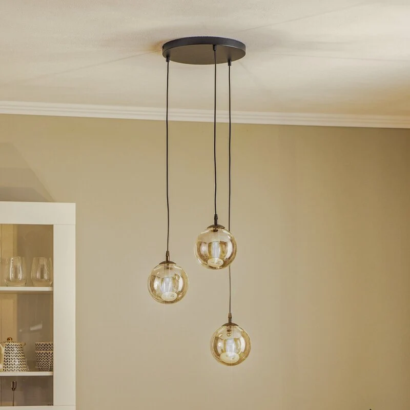B-Ware Euluna Hängeleuchte Hängeleuchte Lampe Leuchte Glassy 3-flammig E14 rund Glas