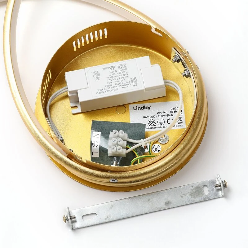 B-Ware Lindby Joline LED-Deckenlampe Deckenlampe Lampe Leuchte gold 16W SIEHE TEXT/FOTO