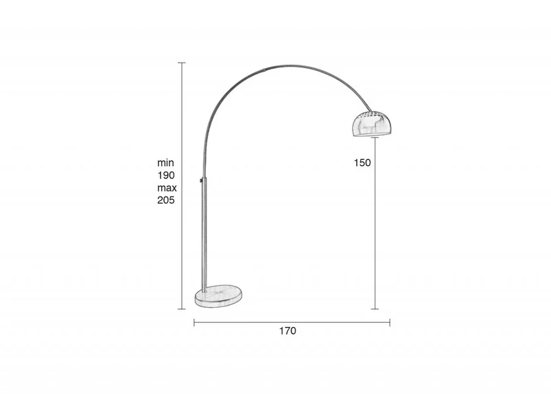 Stehlampe Bogenlampe Kupfer METAL BOW COPPER von Zuiver