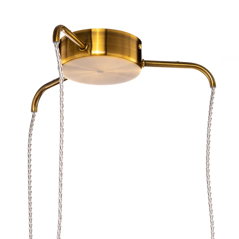 B-Ware Lucande Hängeleuchte Pendelleuchte Freylin Glas Amber Messing 3flg 38 cm
