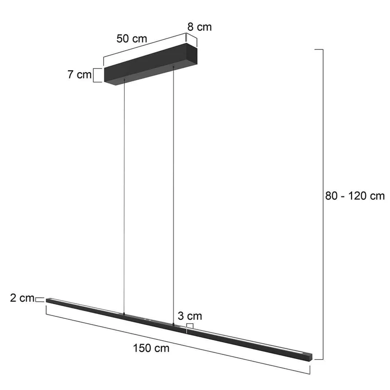 B-Ware Steinhauer Pendelleuchte Hängelampe LED Bande CCT Dimmer 150 cm SIEHE TEXT/FOTO