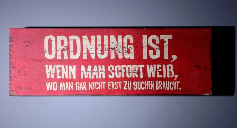 Wall Art Deko Holzschild " Ordnung ist ... " im Vintage Look
