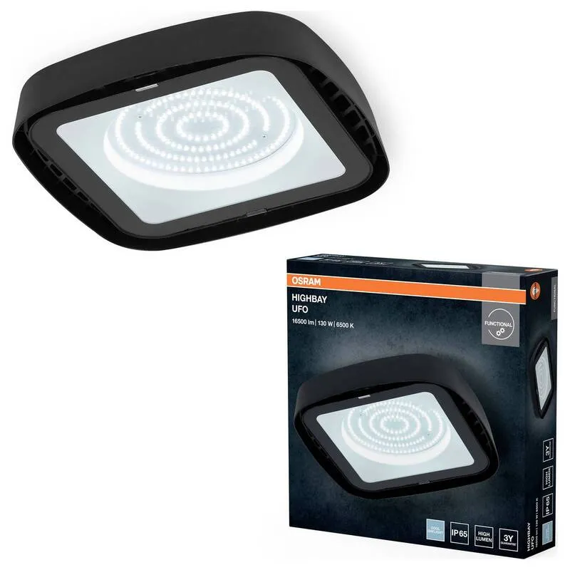 5x B-Ware OSRAM LED-Hallenleuchte Highbay Ufo Schwarz 130W 6500K IP65 27,3 cm 5 STÜCK