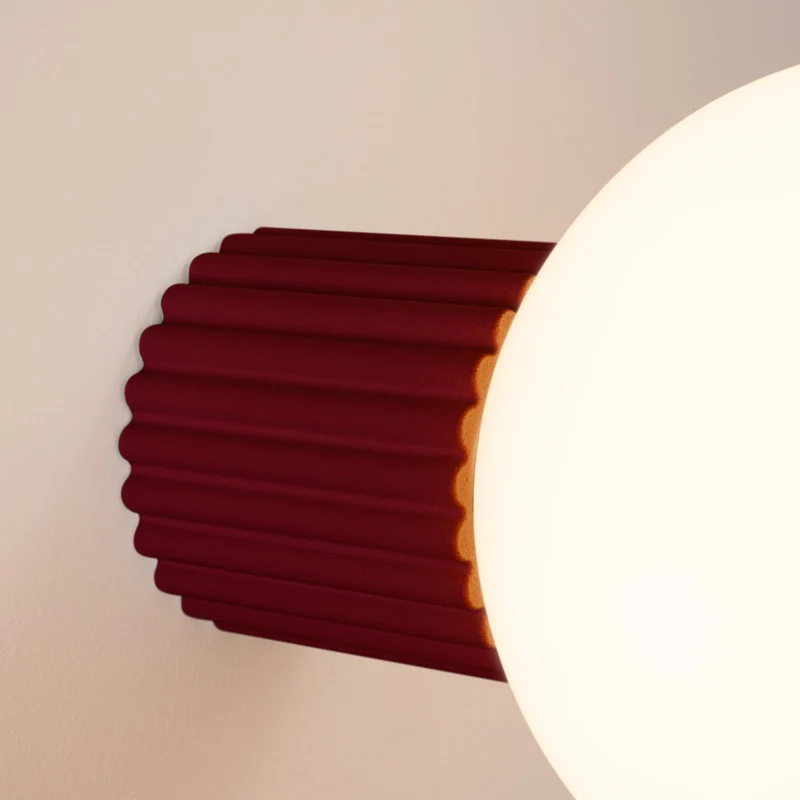 B-Ware Wandleuchte Wandlampe SOLLUX ORBI Glas Metall dunkelrot Wohnzimmer LED G9