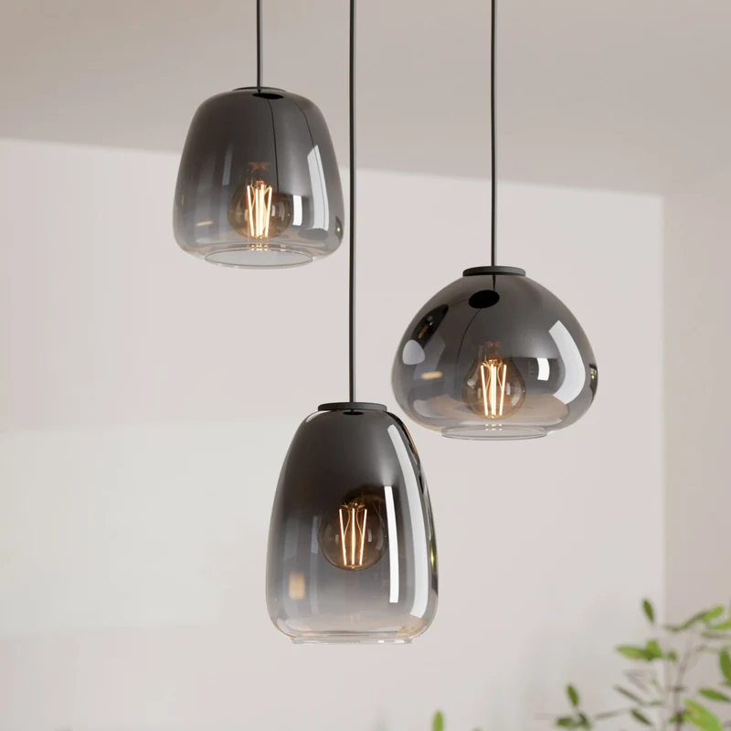 B-Ware EGLO Hängeleuchte Hängelampe Lampe Leuchte Aguilares Rauchglas 3-flammig Rond173