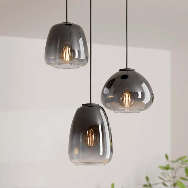 B-Ware EGLO Hängeleuchte Hängelampe Lampe Leuchte Aguilares Rauchglas 3-flammig Rond173