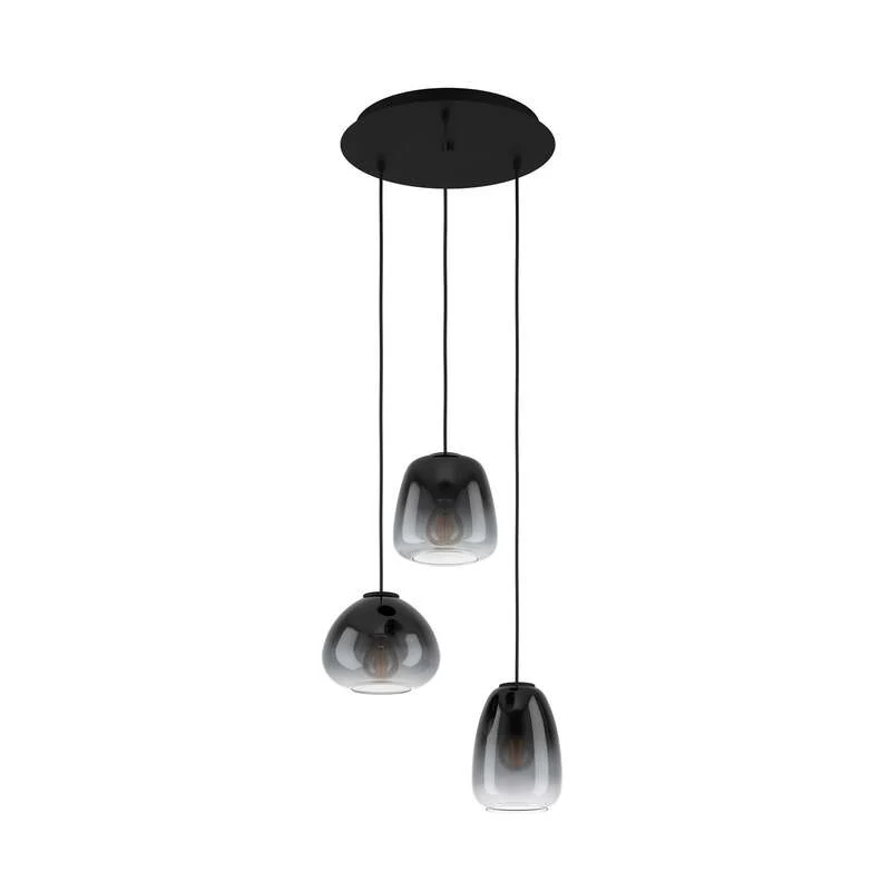 B-Ware EGLO Hängeleuchte Hängelampe Lampe Leuchte Aguilares Rauchglas 3-flammig Rond173