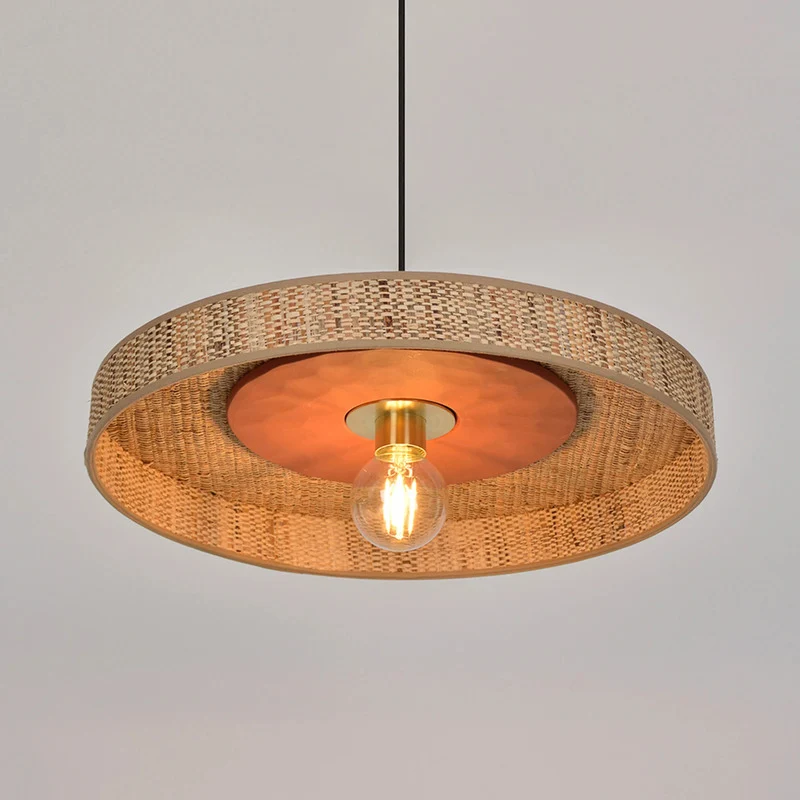 B-Ware MARKET SET Hängeleuchte Pendelleuchte Portinatx Bast Keramik terracotta E27 LED