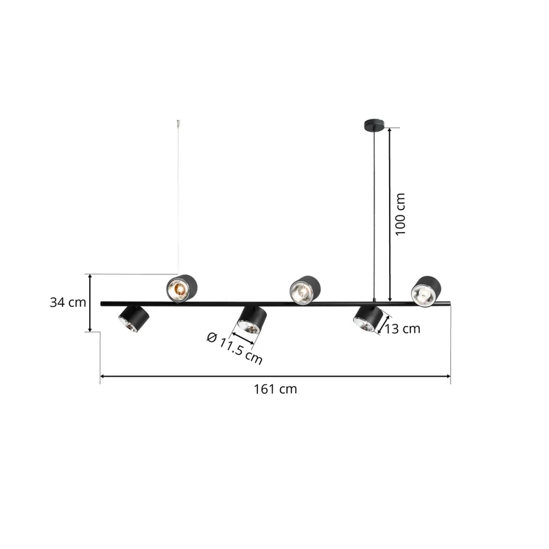 B-Ware Euluna Hängeleuchte Bot Deckenlampe Pendelleuchte Lampe 6-flammig GU10 schw738