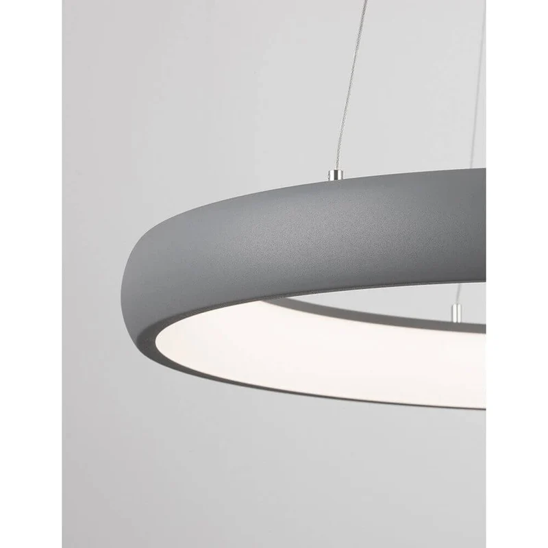 Albi LED Metall Hängeleuchte Grau