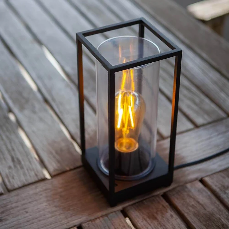Außentischleuchte Flair mit Glaszylinder