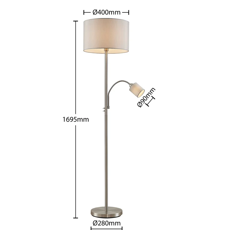 2x B-Ware Lindby Colima Stehleuchte Stehlampe Standleuchte Stoff Leselampe E27 2 STÜCK