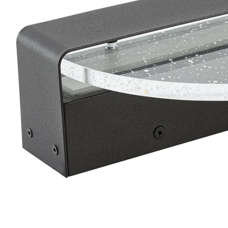 B-Ware Lucande Wandleuchte Narkelo Wandlampe LED schwarz klar CCT IP44 Außenleuchte