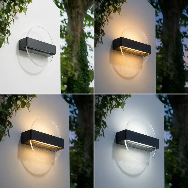 B-Ware Lucande Wandleuchte Narkelo Wandlampe LED schwarz klar CCT IP44 Außenleuchte