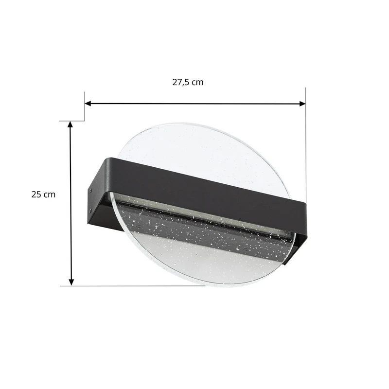 B-Ware Lucande Wandleuchte Narkelo Wandlampe LED schwarz klar CCT IP44 Außenleuchte