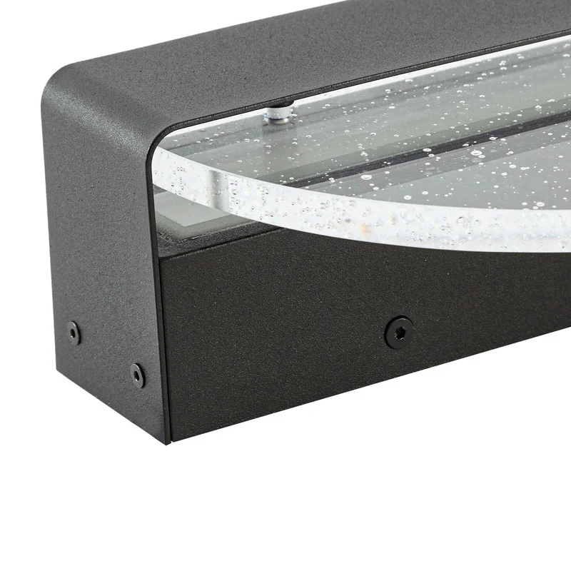 B-Ware Lucande Wandleuchte Narkelo Wandlampe LED schwarz klar CCT IP44 Außenleuchte