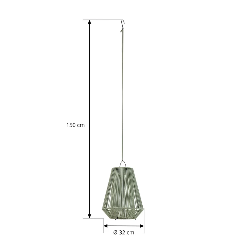 B-Ware Lindby Solarleuchte Hängelampe Lampe LED grün Kunststoff USB Akku Schalter