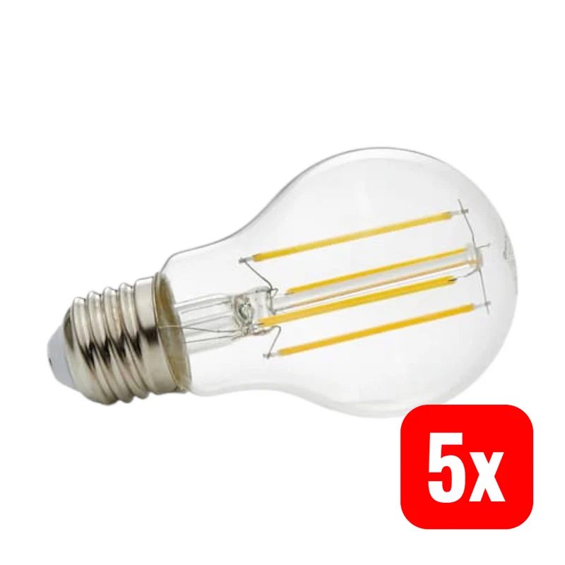 5x B-Ware Lindby LED-Lampe Filament 7W 806 lm Glühbirne Glühlampe Lampe klar 5 STÜCK