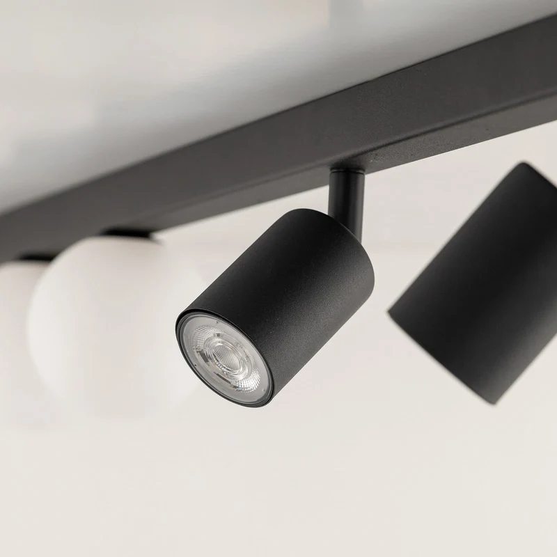 B-Ware Deckenleuchte Lampe Vox Glas Schwarz Wohnzimmer Esszimmer Küche Flur 6-flamm824