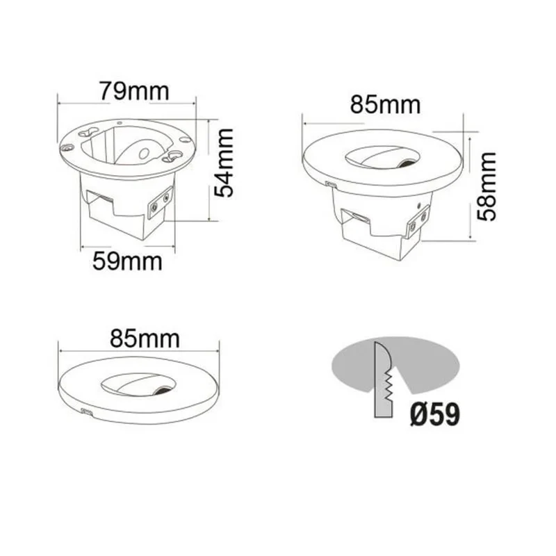 Abdeckung Sys-Wall 68 für LED-Wandeinbaustrahler Eckig 1