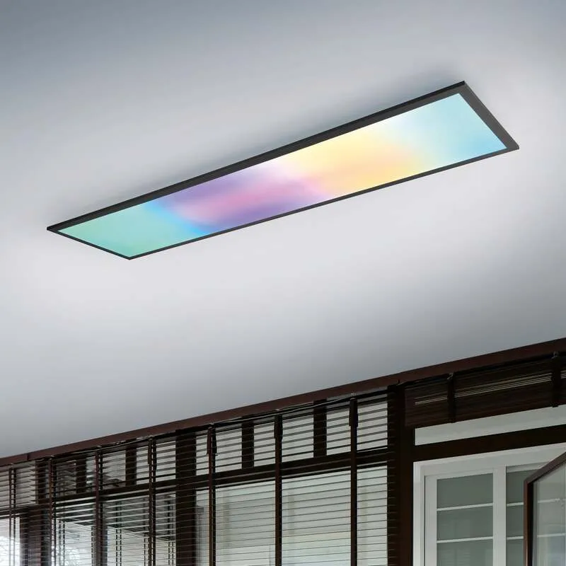 B-Ware Beta Deckenlampe Deckenleuchte LED RGBW CCT schwarz matt Metall Länge 119 cm833