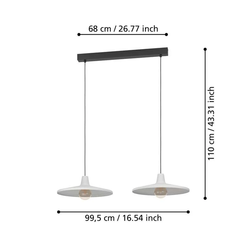 B-Ware EGLO Pendelleuchte Miniere zweiflammig Pendellampe Lampe Leuchte Licht Spot 444