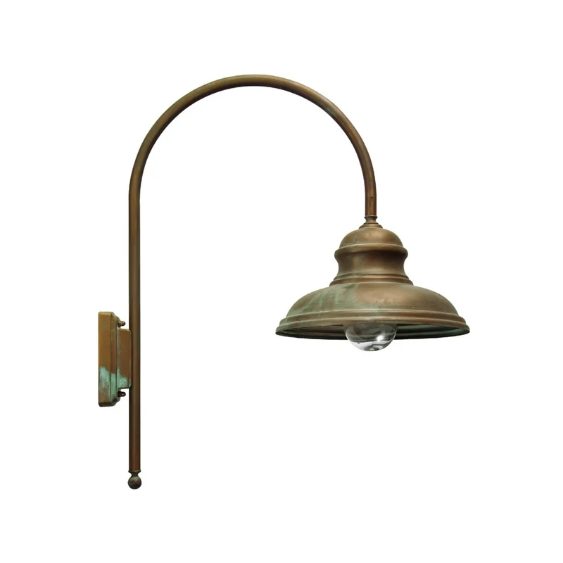 B-Ware Moretti Luce Außenwandleuchte Wandlampe Luca 52 cm Wandleuchte Messing Kupfer