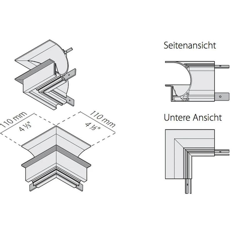 Panzeri Manhattan Ecken für Einbauprofil