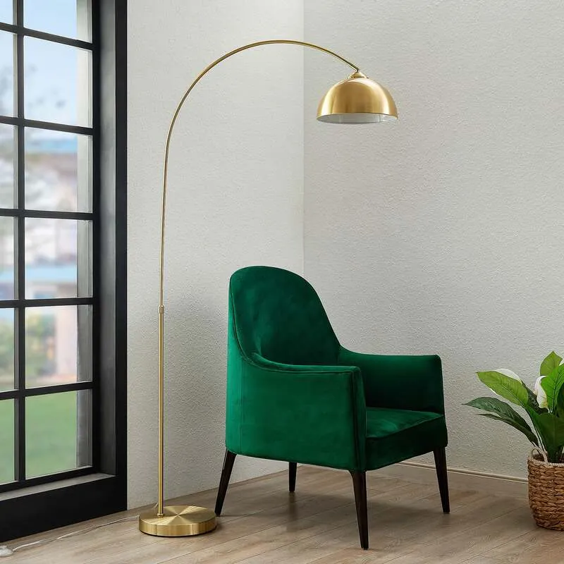 B-Ware Lindby Stehleuchte Lennart LED Lampe höhenverstellbar messing 183cm E27 Leuchte