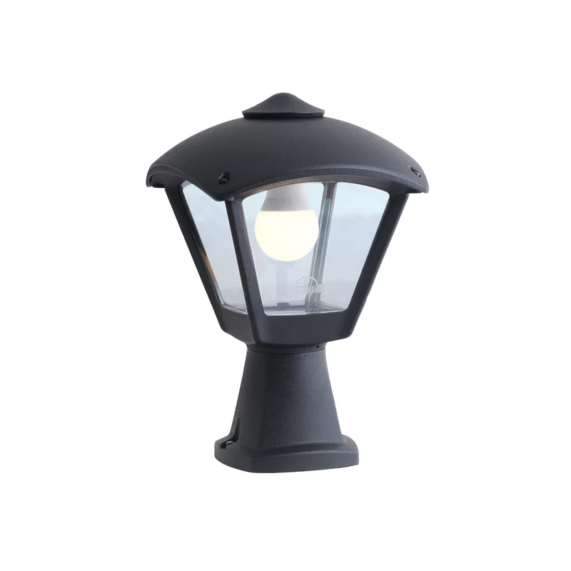 2x B-Ware Mididisma Sockelleuchte Gartenlampe Dario Schwarz Klar Außenlampe 2 STÜCK