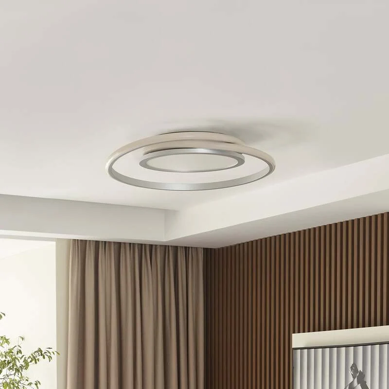 B-Ware Lucande Deckenlampe LED Noud dimmbar silber Leuchte 49cm Aluminium Kunststoff