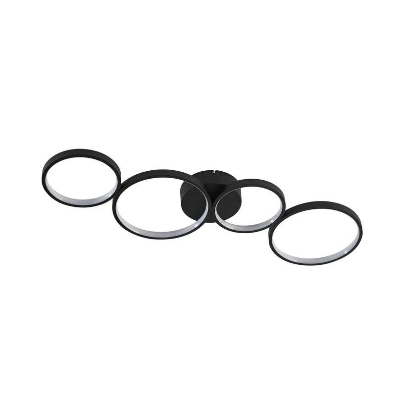 B-Ware Lindby Deckenleuchte Evengeline LED Lampe Leuchte schwarz 88x31cm Aluminium