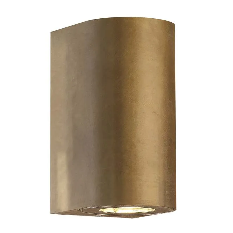 B-Ware Nordlux Außenwandleuchte Canto Maxi 2 LED Wandlampe dimmbar messingfarben IP44