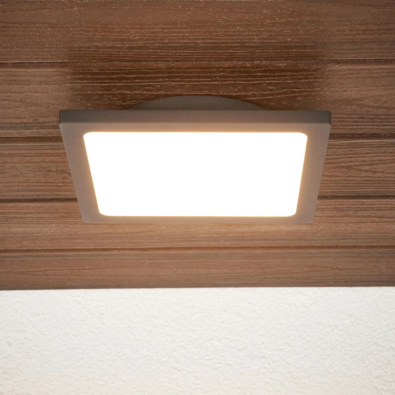 B-Ware Lucande Deckenleuchte Außenlampe LED Sensor Mabella dunkelgrau weiß IP65