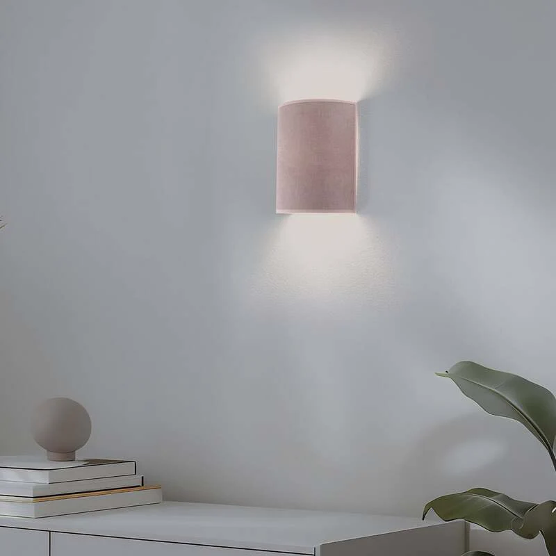 B-Ware Celine Wandleuchte Wandlampe Soro Rosa Stoff E27 Lampenfassung