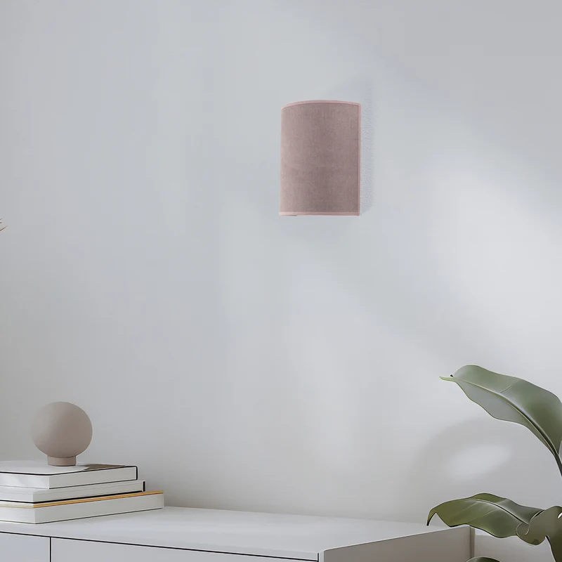 B-Ware Celine Wandleuchte Wandlampe Soro Rosa Stoff E27 Lampenfassung