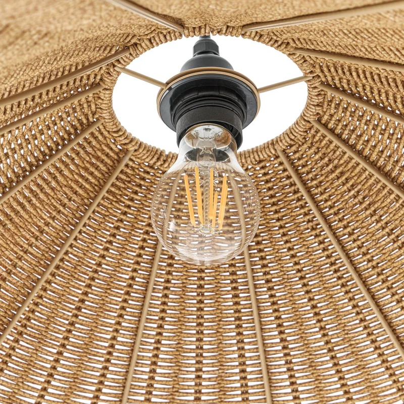 B-Ware Lucande Außenleuchte Stehlampe Lampe Taniola Rattan Holz Schwarz IP44 Outdoor935