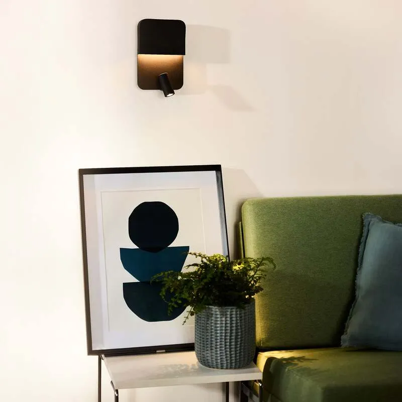 B-Ware Lucide LED-Wandleuchte Boxer Wandleuchte schwarz Wandlicht Bilderleuchte Spot