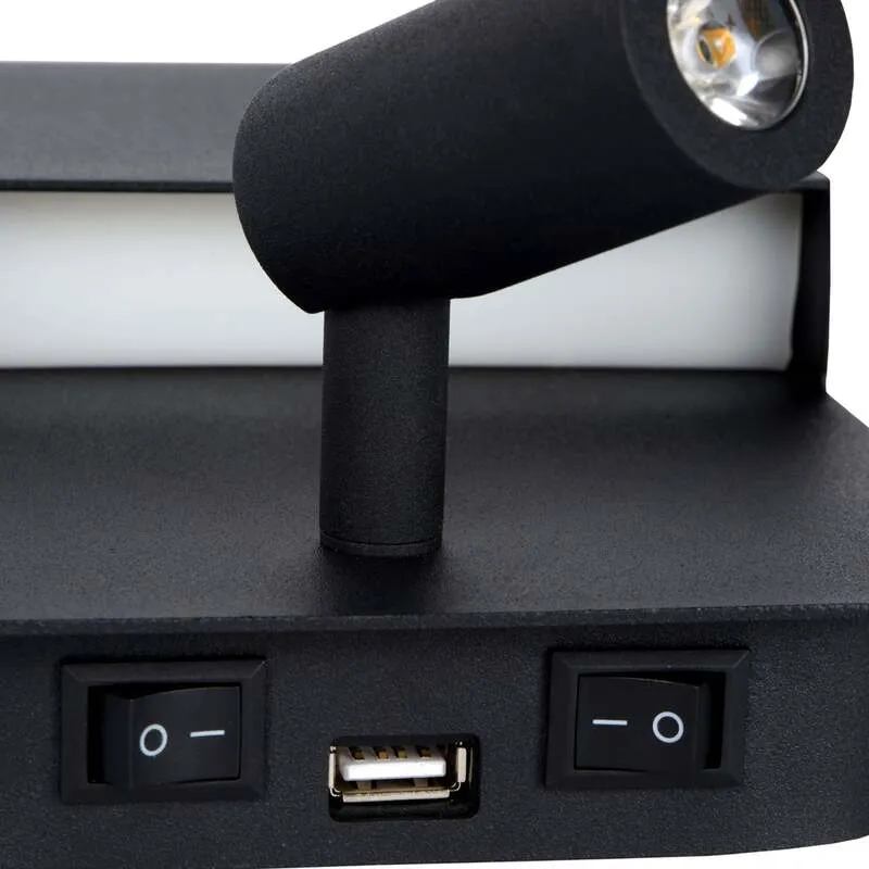 B-Ware Lucide LED-Wandleuchte Boxer Wandleuchte schwarz Wandlicht Bilderleuchte Spot