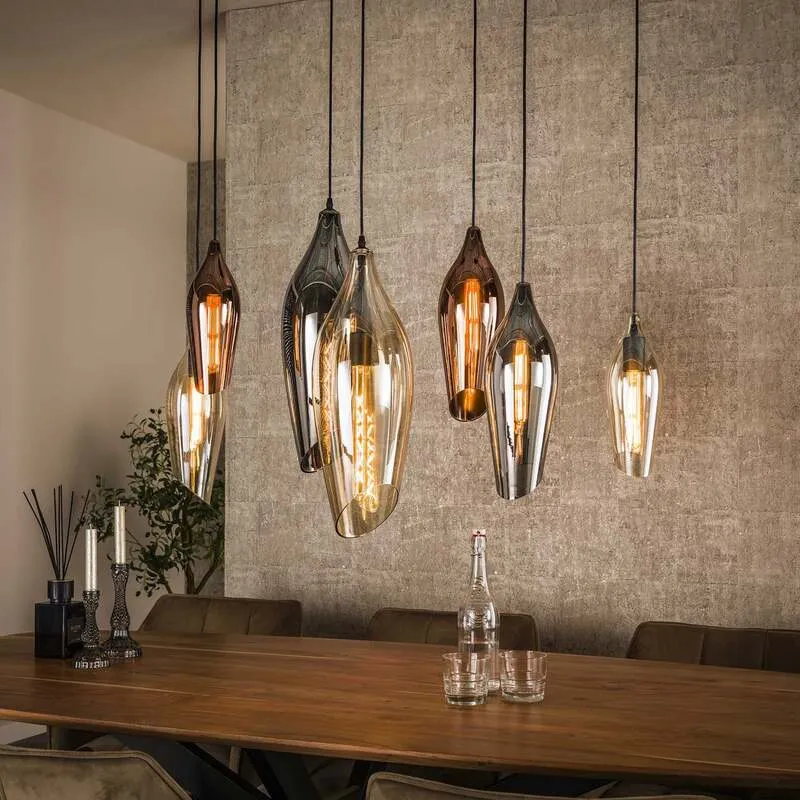 C-Ware Zijlstra Hängeleuchte Pendelleuchte Lampe Glas 7-flammig bunt SIEHE TEXT/FOTO