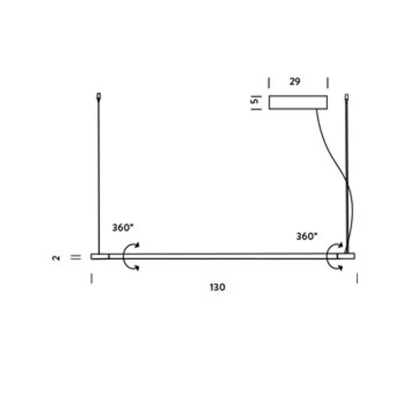 Nemo Linescapes Horizontal 130 LED Hängelampe drehbar