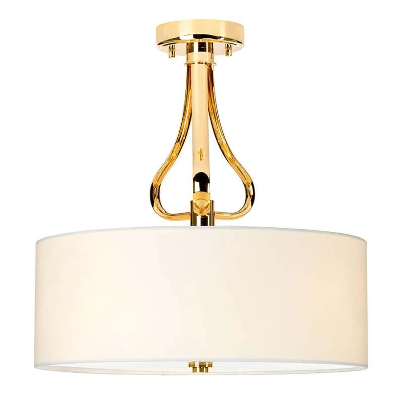 B-Ware Deckenleuchte Lampe elstead LED Falmouth Textil Acryl Gold Weiß Innenraum